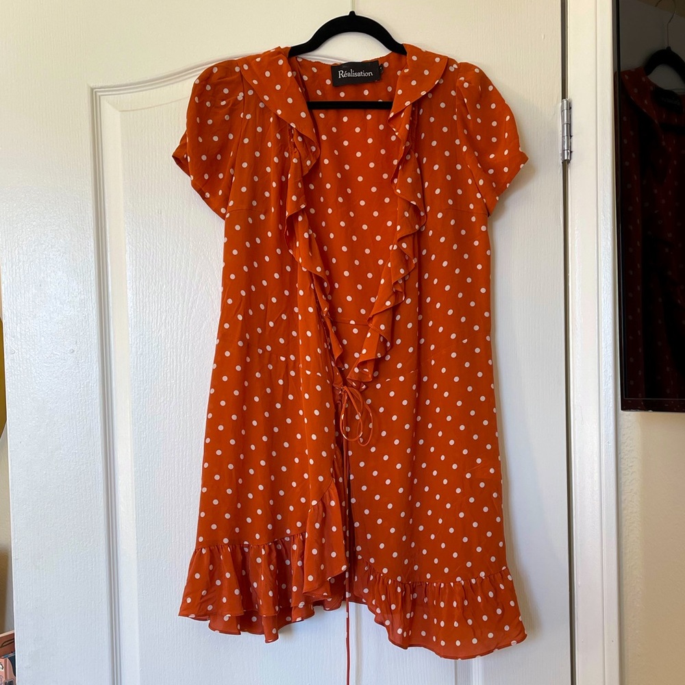 Realisation Par - Red Polka Dot Dress, Size Small